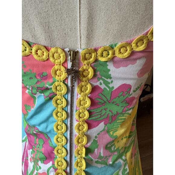 Lilly Pulitzer DELIA Shift Dress SHORELY BLUE Big Flirt Pink Green Blue 00 READ - Picture 14 of 16
